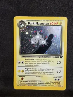 Vintage Pokemon TCG - Team Rocket - Dark Magneton 11/82 Holo: MP-/HP+ (SWIRL) - Image 1