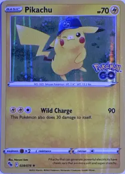Pikachu 028/078 Holo Bleed Rare Pokemon GO Pokemon Holo Near Mint - Image 1