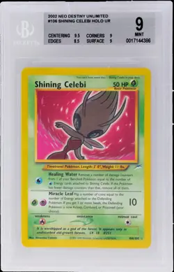 2002 Pokemon Neo Destiny Shining Celebi #106 BGS 9 Mint - Image 1