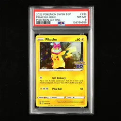 PSA 8 NM-MT 2022 Pokemon ENG Pikachu F SWSH234 Promo - Image 1