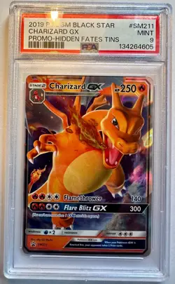 PSA-Graded Pokemon TCG Pokemon Charizard GX Holo Hidden Fates Promo - Image 1