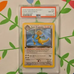 Pokemon Team Rocket Dark Dragonite 1st Edition Rare #22/82 PSA 8 2000 - Image 1