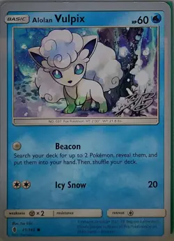 Alolan Vulpix 2017 Zachary Bokhari World Championship Decks Pokemon Near Mint - Image 1