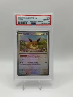 Pokemon TCG Eevee Master Ball Reverse Holo 74/131 PSA 10 - Image 1