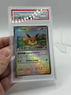Pokemon TCG Eevee Master Ball Reverse Holo 74/131 PSA 10 - Image 2