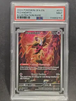 PSA 9 MINT 2024 Pokemon Fezandipiti 073/064 Shrouded Fable Illustration Rare - Image 1