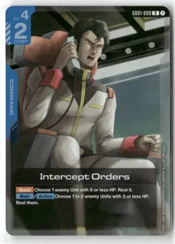 Intercept Orders Gundam Card Game New Type Rising Foil NM GD01-099 - Image 1