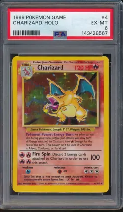 1999 Pokemon Game 4 Charizard Holo PSA 6 - EX-MT - 143428567 - Image 1