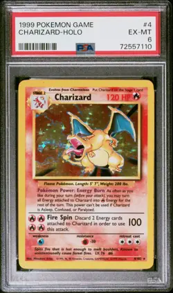 1999 POKEMON GAME #4 CHARIZARD-HOLO PSA 6 - Image 1
