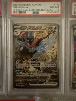 Pokemon Graded Lot Of 9 All PSA 8 Maril 204 Greninja 132 Cleffa 202 Moltres 284 - Image 2