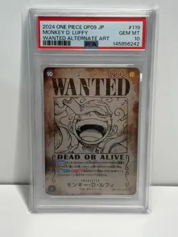 PSA 10 Luffy OP05-119 Wanted Emperors in the New World Japanese ONE PIECE Card - Image 1