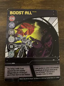 BAKUGAN Battle Brawler Boost All 2009 Ability Card Spin Master 15/18McD - Image 1