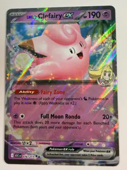 Pokemon TCG Lillie's Clefairy EX 076/217 Ascended Heroes Double Rare NM Card - Image 1