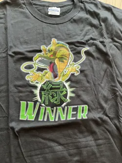 T-shirt DragonBall Z DBZ CCG CARD Tournament WINNER ULTRA RARE UR Green Style - Image 1