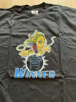 T-shirt DragonBall Z DBZ CCG CARD Tournament WINNER ULTRA RARE UR Blue Style - Image 1