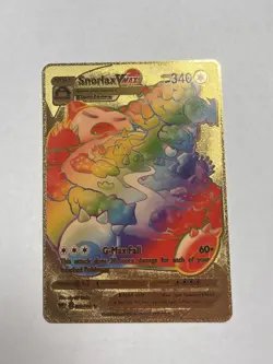 Gold Foil Snorlax VMAX Rainbow Fan Art Display Vmax Card NM - Image 1