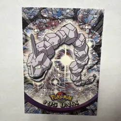 Onix #95 Non-Holo Blue Label Topps Series 2 Pokemon Card - Image 1