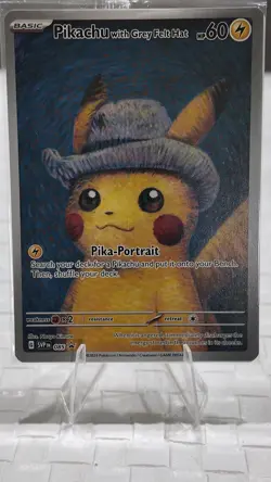 PIKACHU VAN GOGH WITH GREY FELT HAT PROMO POKEMON CARD-SEALED - Image 1