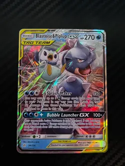 Blastoise & Piplup GX 38/236 Sm-Cosmic Eclipse Holo Pokemon TCG Card - Image 1