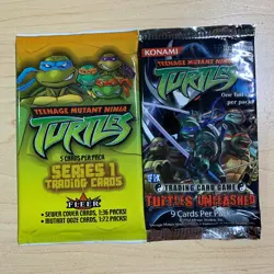 TMNT Turtles Unleashed Series 1 TCG Booster Pack of 9 Cards First Edition Sealed - Image 1