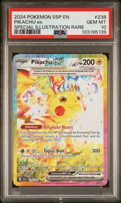 PSA 10 Pikachu Ex 238/191 Special Illustration Rare SIR Surging Sparks Pokemon - Image 1