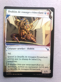 Mtg Carte Magic French Murder Karlov Manor Gleaming Geardrake Showcase FOIL NM - Image 1