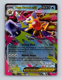 Mega Starmie ex 021 Pokemon 2026 Perfect Order Double Rare Card NM+ (a) - Image 1