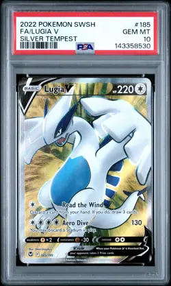 2022 Pokemon Sword & Shield Silver Tempest #185 Fa/Lugia V Silver Tempest PSA 10 - Image 1