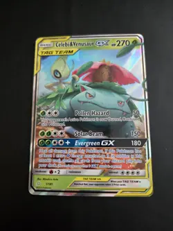 Celebi & Venusaur GX TAG TEAM Ultra Rare Holo (Sm-Team Up, 1/181) - Image 1