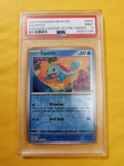 PSA 9 MINT Pokemon TCG Squirtle 007/165 Scarlet & Violet Pokemon Center Promo - Image 1