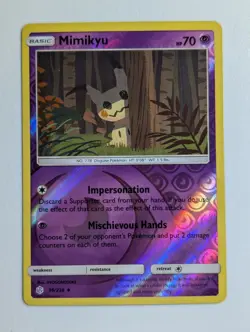 Near Mint 2019 Pokemon Sun & Moon Cosmic Eclipse Mimikyu 96/236 Reverse Holo - Image 1