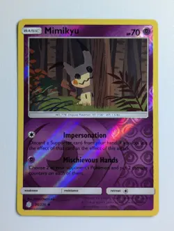 Near Mint 2019 Pokemon Sun & Moon Cosmic Eclipse Mimikyu 96/236 Reverse Holo - Image 3