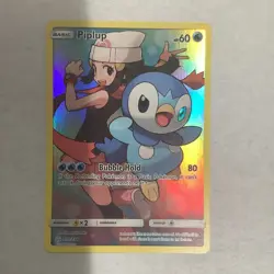Pokemon Piplup Secret Rare Holo SM-Cosmic Eclipse 239/236 60HP Bubble Hold - Image 1