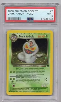 DARK ARBOK TEAM ROCKET #2 HOLO POKEMON #67928172 MINT 9 SWIRL! ERROR! 1999-23000 - Image 1