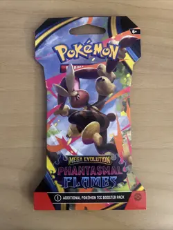 Pokemon TCG Mega Evolution Phantasmal Flames Booster Pack Sleeved Factory Sealed - Image 1