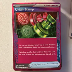 Unfair Stamp 165/167 - Pokemon TCG Twilight Masquerade ACE SPEC Rare!!! - Image 1