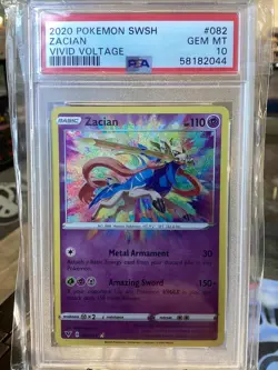 2020 Pokemon Sword & Shield Vivid Voltage Zacian Vivid Voltage PSA 10 #082 - Image 1
