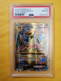 2016 Pokemon XY Evolutions Ultra Rare Full Art M Charizard EX 101/108 PSA 8 - Image 1