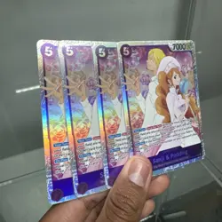 One Piece TCG English Sanji and Pudding EB02-035 SR NM/ M PLAYSET - Image 1