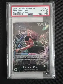 Roronoa Zoro Alt Art Leader OP12-020 Legacy of the Master One Piece TCG PSA 10 - Image 1