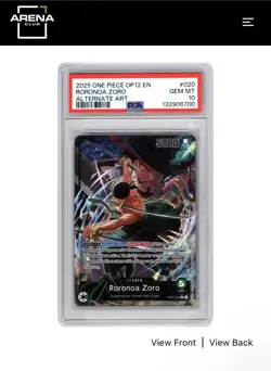 Roronoa Zoro Alt Art Leader OP12-020 Legacy of the Master One Piece TCG PSA 10 - Image 2