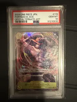 2024 ONE PIECE JAPANESE OP07-500 YEARS IN THE FUTURE #119 PORTGAS D. ACE ALT ART - Image 1