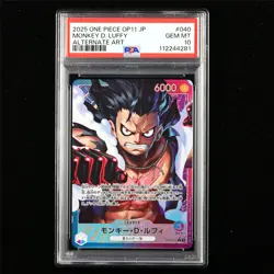PSA 10 GEM MT 2025 One Piece JPN Monkey D. Luffy OP11-040 L(Alt Art) - Image 1