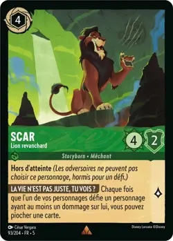 Carte Disney Lorcana Chapitre 5 Scar - Lion revanchard 093/204 Rare FR - Image 1