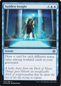 ADVENTURES IN THE FORGOTTEN REALMS..SUDDEN INSIGHT..FOIL..MTG..NRMT NP.. - Image 1