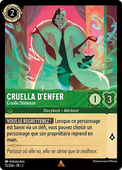 Lorcana - Cruella D'enfer - Cruelle Diablesse - MINT/NMINT - FR - FOIL - Image 1