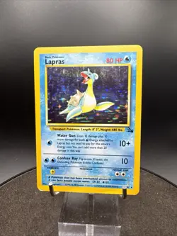 1999 Pokemon LAPRAS Fossil Set HOLO Foil Rare Unlimited Edition Card 10/62 - Image 1