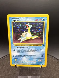 1999 Pokemon LAPRAS Fossil Set HOLO Foil Rare Unlimited Edition Card 10/62 - Image 3