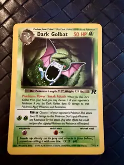 Dark Golbat 7/82 Holo Rare Team Rocket Set 2000 Pokemon Card WOTC NM/LP - Image 1