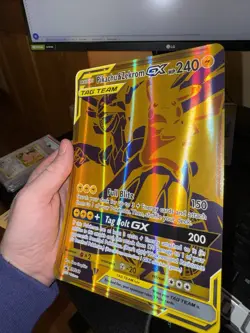 Pokemon Pikachu and Zekrom TCG Gold GX Promo Card SM248 Jumbo - Image 2